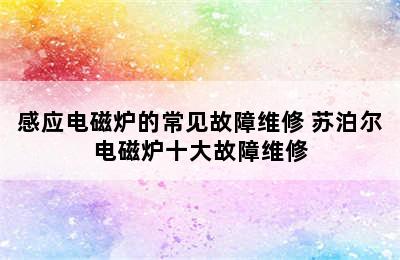 感应电磁炉的常见故障维修 苏泊尔电磁炉十大故障维修